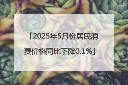 2025年5月份居民消费价格同比下降0.1%