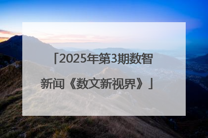 2025年第3期数智新闻《数文新视界》