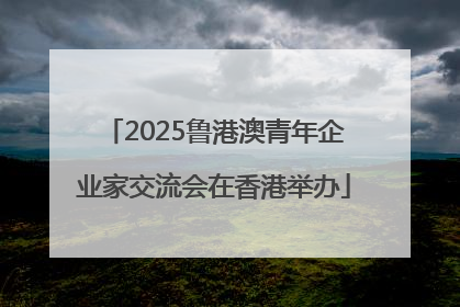 2025鲁港澳青年企业家交流会在香港举办