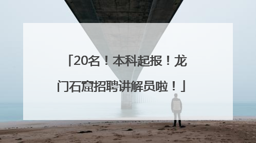 20名！本科起报！龙门石窟招聘讲解员啦！