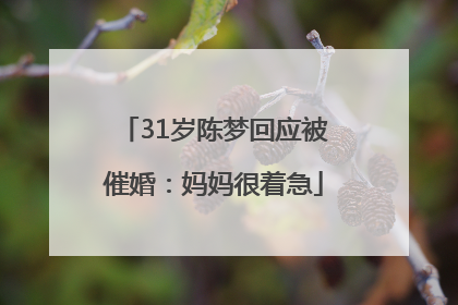 31岁陈梦回应被催婚：妈妈很着急
