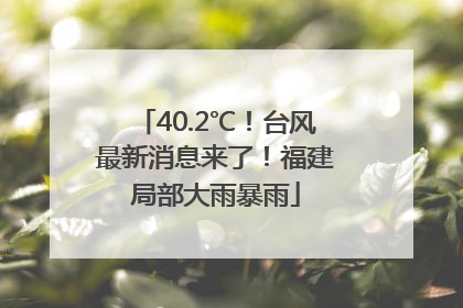 40.2℃！台风最新消息来了！福建局部大雨暴雨